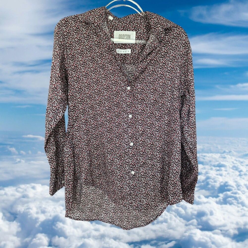 Grayson Womens Size 1/Xs Top Button Up Floral Lon… - image 1